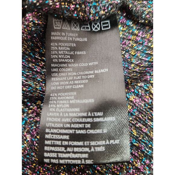 Out From Under UO Black Rainbow Sparkle Glitter V-neck Halter Top Bodysuit S - Picture 14 of 14